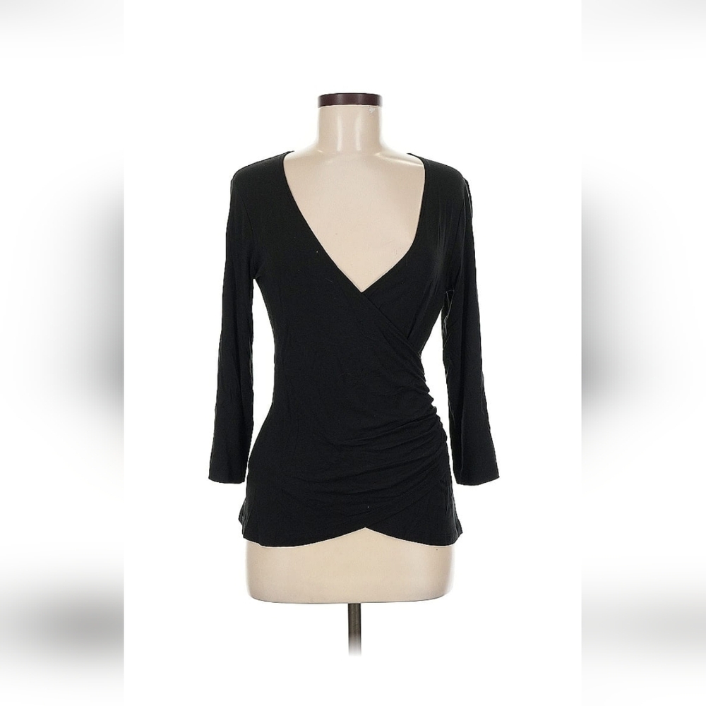 Ann Taylor Black Wrap Top